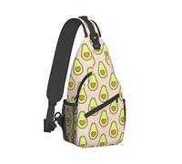Sling Bag Green Cute Avocado Pink Senderismo Mochila Crossbody Hombro Mochila Travel Chest Pack para Hombres Mujeres