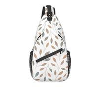 Sling Bag Grey Botanical Leaf Senderismo Mochila Crossbody Hombro Mochila Viaje Chest Pack para Hombres Mujeres