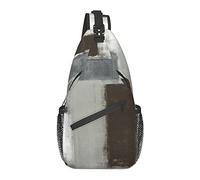 Sling Bag Grey Brown Abstract Modern Art Senderismo Mochila Crossbody Hombro Mochila Travel Chest Pack para Hombres Mujeres