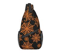 Sling Bag Halloween Spider Web Senderismo Daypack Crossbody Hombro Mochila Travel Chest Pack para Hombres Mujeres