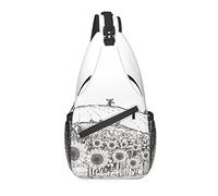 Sling Bag Hand Drawn Sunflower Field Senderismo Mochila Crossbody Hombro Mochila Travel Chest Pack para Hombres Mujeres