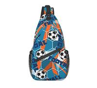 Sling Bag Hexagon Soccer Blue Senderismo Daypack Crossbody Hombro Mochila Travel Chest Pack para Hombres Mujeres