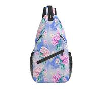 Sling Bag Hortensia Flor Floral Primavera Senderismo Mochila Crossbody Hombro Mochila Viaje Cofre Pack para Hombres Mujeres