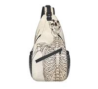Sling Bag Humman Skeleton Funny Vintage Senderismo Daypack Crossbody Hombro Mochila Travel Chest Pack para Hombres Mujeres
