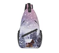 Sling Bag Invierno Paisaje Bosque Montaña Senderismo Mochila Crossbody Hombro Mochila Viaje Cofre Pack para Hombres Mujeres