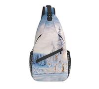 Sling Bag Landscape Mountain Winter Magical Snow Tree White Senderismo Mochila Crossbody Hombro Mochila Travel Chest Pack para Hombres Mujeres