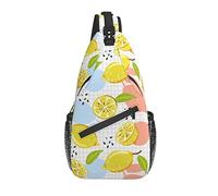 Sling Bag Lemon Plaid Leaf Summer Senderismo Mochila Crossbody Hombro Mochila Travel Chest Pack para Hombres Mujeres