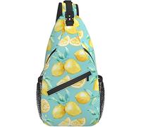 Sling Bag Lemon Summer Teal Senderismo Mochila Crossbody Hombro Mochila Travel Chest Pack para Hombres Mujeres