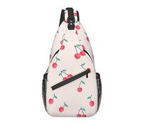 Sling Bag, Lovely Sweet Red Cherry Print Crossbody Sling Mochila para Hombro Casual Mujeres y Hombres
