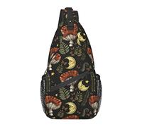 Sling Bag Magic Mushroom Moon Leaf Witch Senderismo Mochila Crossbody Hombro Mochila Travel Chest Pack para Hombres Mujeres