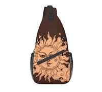 Sling Bag Magic Sun Tarot Mystic Boho Senderismo Mochila Crossbody Hombro Mochila Travel Chest Pack para Hombres Mujeres