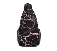 Sling Bag Marble Black Rose Gold Senderismo Mochila Crossbody Hombro Mochila Travel Chest Pack para Hombres Mujeres