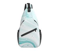 Sling Bag Marble Blue Blue Splash Pastel Senderismo Mochila Crossbody Hombro Mochila Travel Chest Pack para Hombres Mujeres