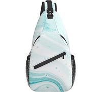 Sling Bag Marble Blue Blue Splash Pastel Senderismo Mochila Crossbody Hombro Mochila Travel Chest Pack para Hombres Mujeres