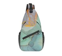 Sling Bag Marble Green Abstract Pastel Senderismo Mochila Crossbody Hombro Mochila Travel Chest Pack para Hombres Mujeres