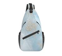 Sling Bag Marble Splash Azul Pastel Senderismo Mochila Crossbody Hombro Mochila Travel Chest Pack para Hombres Mujeres