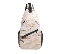 Sling Bag Marble Splash Gold Bright Pastel Senderismo Mochila Crossbody Hombro Mochila Travel Chest Pack para Hombres Mujeres