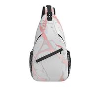 Sling Bag Marble White Rose Gold Senderismo Mochila Crossbody Hombro Mochila Travel Chest Pack para Hombres Mujeres