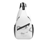 Sling Bag Mermaid and Fish White Senderismo Mochila Crossbody Hombro Mochila Travel Chest Pack para Hombres Mujeres