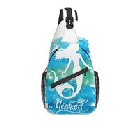 Sling Bag Mermaid Blue Teal Silhouette Senderismo Mochila Crossbody Hombro Mochila Travel Chest Pack para Hombres Mujeres