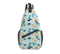 Sling Bag Mermaid Fish Blue Seashell Senderismo Mochila Crossbody Hombro Mochila Travel Chest Pack para Hombres Mujeres