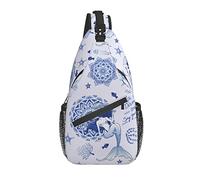 Sling Bag Mermaid Mandala Undersea Life Doodle Senderismo Mochila Crossbody Hombro Mochila Travel Chest Pack para Hombres Mujeres