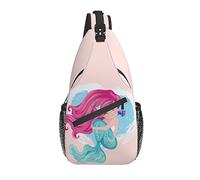 Sling Bag Mermaid Pink Ocean Senderismo Daypack Crossbody Hombro Mochila Travel Chest Pack para Hombres Mujeres