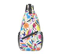 Sling Bag Mexican Folk Art Boho Crossbody Mochila Bolso De Hombro Casual Daypacks para Mujeres Hombres Ciclismo Senderismo Viajes
