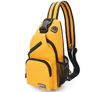 Sling Bag Mochila Bandolera Hombre Tela Oxford Mochila Pequeña Hombre Mujer Bolso Bandolera Ligero Bolsa de Pecho con Múltiples Bolsillos para Trabajo para Ciclismo Correr Senderismo Viajes (Amarillo)
