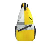 Sling Bag Modern Art Amarillo Gris Senderismo Mochila Crossbody Hombro Mochila Viaje Chest Pack para Hombres Mujeres