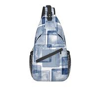 Sling Bag Modern Art Geometric Blue Abstract Check Senderismo Mochila Crossbody Hombro Mochila Travel Chest Pack para Hombres Mujeres
