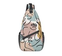 Sling Bag Modern Art Woman Face Senderismo Mochila Crossbody Hombro Mochila Travel Chest Pack para Hombres Mujeres