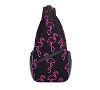 Sling Bag Modern Flamingo Black Senderismo Mochila Crossbody Hombro Mochila Travel Chest Pack para Hombres Mujeres