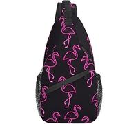 Sling Bag Modern Flamingo Black Senderismo Mochila Crossbody Hombro Mochila Travel Chest Pack para Hombres Mujeres