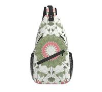 Sling Bag Modern Vintage Floral Leaves Mandala Senderismo Mochila Crossbody Hombro Mochila de Viaje Paquete de Pecho para Hombres y Mujeres