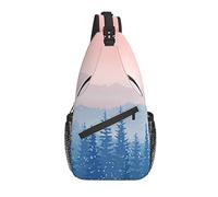 Sling Bag Mountain ForestLandscape Senderismo Mochila Crossbody Hombro Mochila Travel Chest Pack para Hombres Mujeres