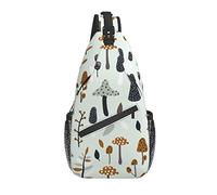 Sling Bag Mushroom Pastel Forest Senderismo Mochila Crossbody Hombro Mochila Travel Chest Pack para Hombres Mujeres
