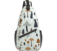 Sling Bag Mushroom Pastel Forest Senderismo Mochila Crossbody Hombro Mochila Travel Chest Pack para Hombres Mujeres