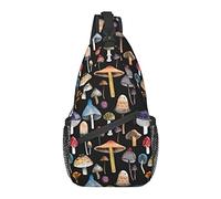 Sling Bag Mushroom Watercolor Forest Leaf Senderismo Mochila Crossbody Hombro Mochila Travel Chest Pack para Hombres Mujeres