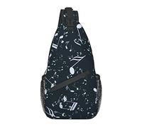 Sling Bag Music Note Pattern Blue Senderismo Mochila Crossbody Hombro Mochila Travel Chest Pack para Hombres Mujeres