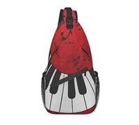 Sling Bag, Music Note Piano Print Crossbody Sling Mochila para Hombro Casual Mujeres y Hombres