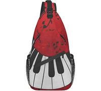 Sling Bag, Music Note Piano Print Crossbody Sling Mochila para Hombro Casual Mujeres y Hombres