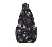 Sling Bag Mystic Moon Butterfly Sun Planet Magic Senderismo Daypack Crossbody Hombro Mochila Travel Chest Pack para Hombres Mujeres