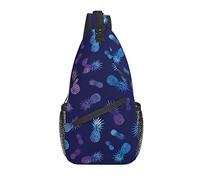 Sling Bag Navy Pine Gradient Blue Senderismo Mochila Crossbody Hombro Mochila Travel Chest Pack para Hombres Mujeres