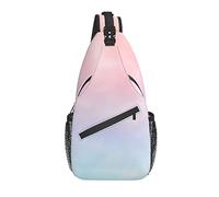 Sling Bag Orange Blue Gradient Pastel Senderismo Mochila Crossbody Hombro Mochila Travel Chest Pack para Hombres Mujeres
