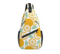 Sling Bag Orange Fruit Leaf Senderismo Mochila Crossbody Hombro Mochila Travel Chest Pack para Hombres Mujeres