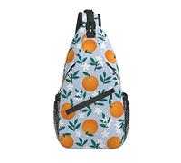 Sling Bag Orange Leaf Flower Blue Senderismo Mochila Crossbody Hombro Mochila Travel Chest Pack para Hombres Mujeres