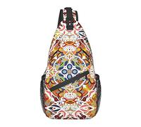 Sling Bag Oriental Tile Colorful Floral Mandala Boho Senderismo Mochila Crossbody Hombro Mochila Travel Chest Pack para Hombres Mujeres