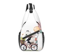 Sling Bag Panda Bicicleta Acuarela Senderismo Mochila Crossbody Hombro Mochila Viaje Chest Pack para Hombres Mujeres