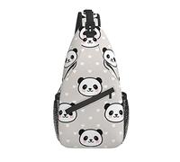 Sling Bag Panda Childish Cute Bear Senderismo Mochila Crossbody Hombro Mochila Travel Chest Pack para Hombres Mujeres